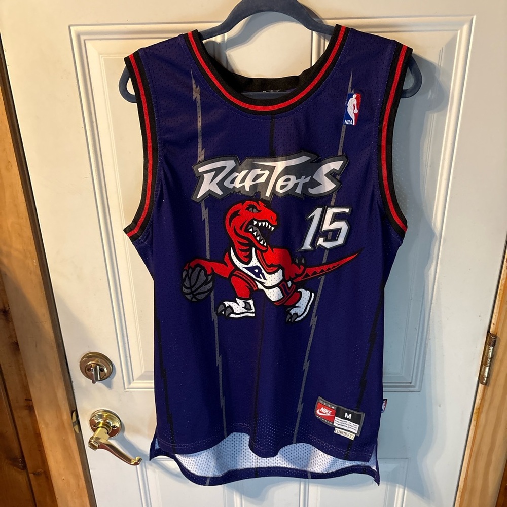 Vintage Nike Vince Carter Raptors Jersey 15 Purple Dinosaur Throwback M NBA
